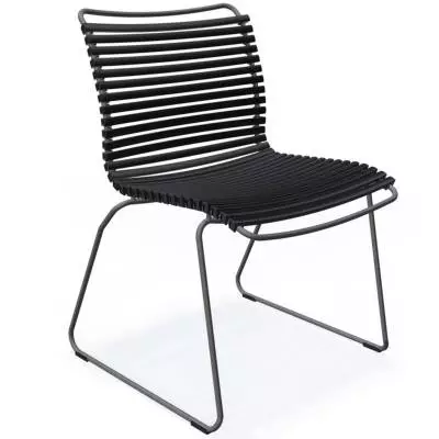 Chaise de jardin CLICK / H. assise 43,5 cm / Lamelles en Plastique / Noir / Houe