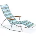 Chaise longue CLICK / L. 1,51 m / Accoudoirs en Bambou / Plastique / Bleu et Vert / Houe