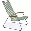 Fauteuil lounge CLICK / H. assise 37,5 cm / Accoudoirs en Bambou / Plastique / Vert Dusty / Houe