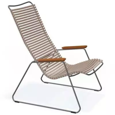 Fauteuil lounge CLICK / H. assise 37,5 cm / Accoudoirs en Bambou / Plastique / Beige Sable / Houe