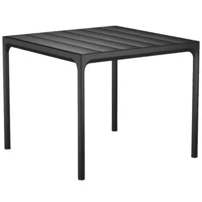Table de jardin carré FOUR / L. 90 cm / Plateau métal / Piètement Noir / Houe
