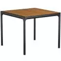 Table de jardin carré FOUR / L. 90 cm / Plateau bambou / Piètement Noir / Houe