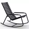 Fauteuil lounge à bascule RECLIPS / H. assise 41 cm / Accoudoirs en Aluminium / Plastique recyclé / Noir / Houe