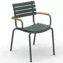 Chaise outdoor RECLIPS / H. assise 46 cm / Accoudoirs en Bambou / Plastique recyclé / Vert / Houe
