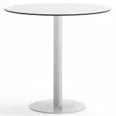 Table haute FLAT / Ø 80 cm, H 103 cm et Ø sol 49 cm / Blanc