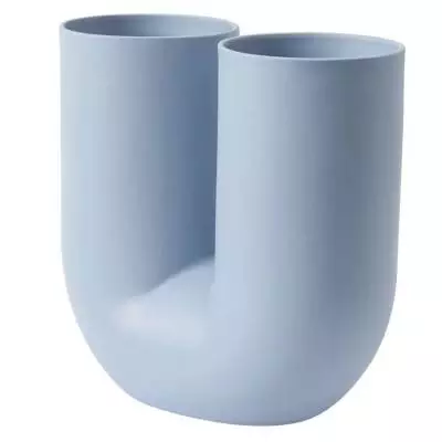 Vase KINK / H. 26,3 cm / Porcelaine / Bleu / Muuto