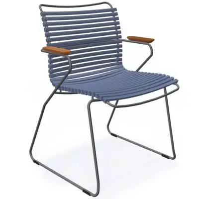 Chaise de jardin CLICK / H. assise 44,5 cm / Accoudoirs en bambou / Lamelles en Plastique / Houe