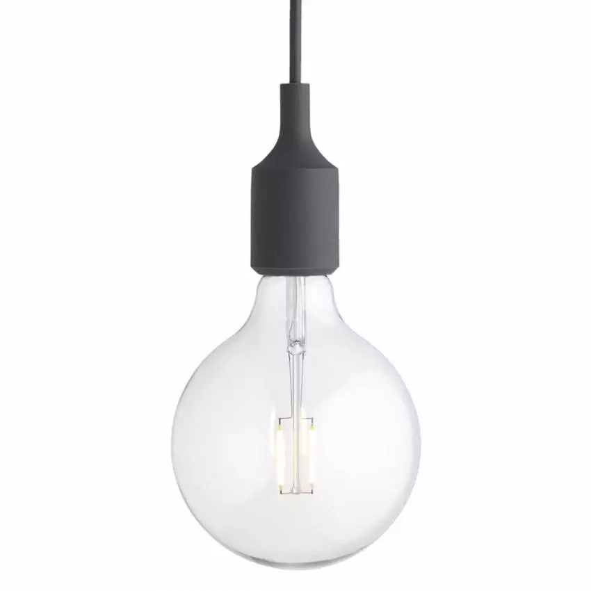Suspension ampoule LED E27 / Gris Anthracite / Muuto