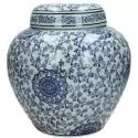 Vase en porcelaine / bleu et blanc