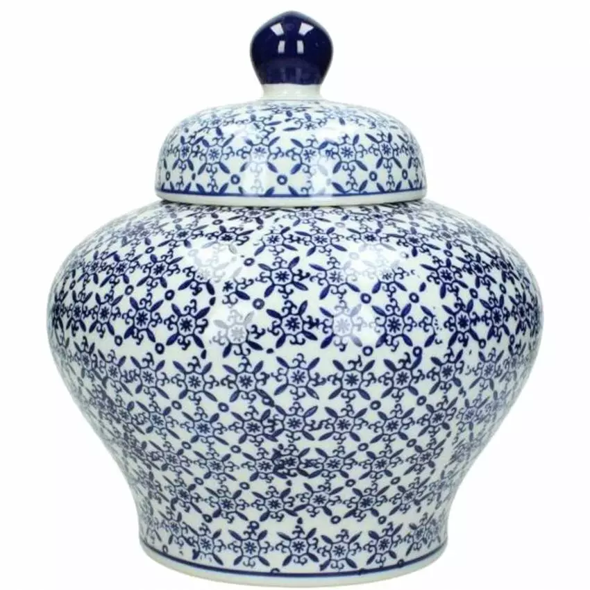 Vase en porcelaine bleu et blanc / Kersten