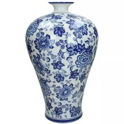 Vase bleu et blanc / porcelaine / Kersten
