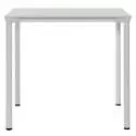 Table carrée MONZA / L. 80 x H. 73 cm / Piétement aluminium / Plateau Blanc / Plank