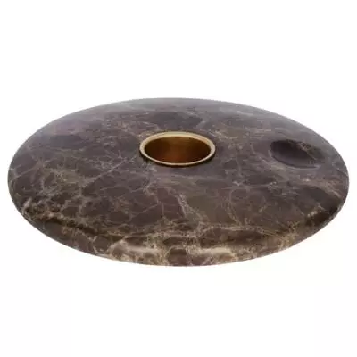 Bougeoir conique en marbre marron / Uyuni