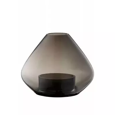 Vase UNO verre noir fumé / ATM
