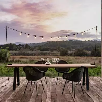 Table outdoor MATTEO / 2 dimensions / Teak / Pied noir / VINCENT SHEPPARD